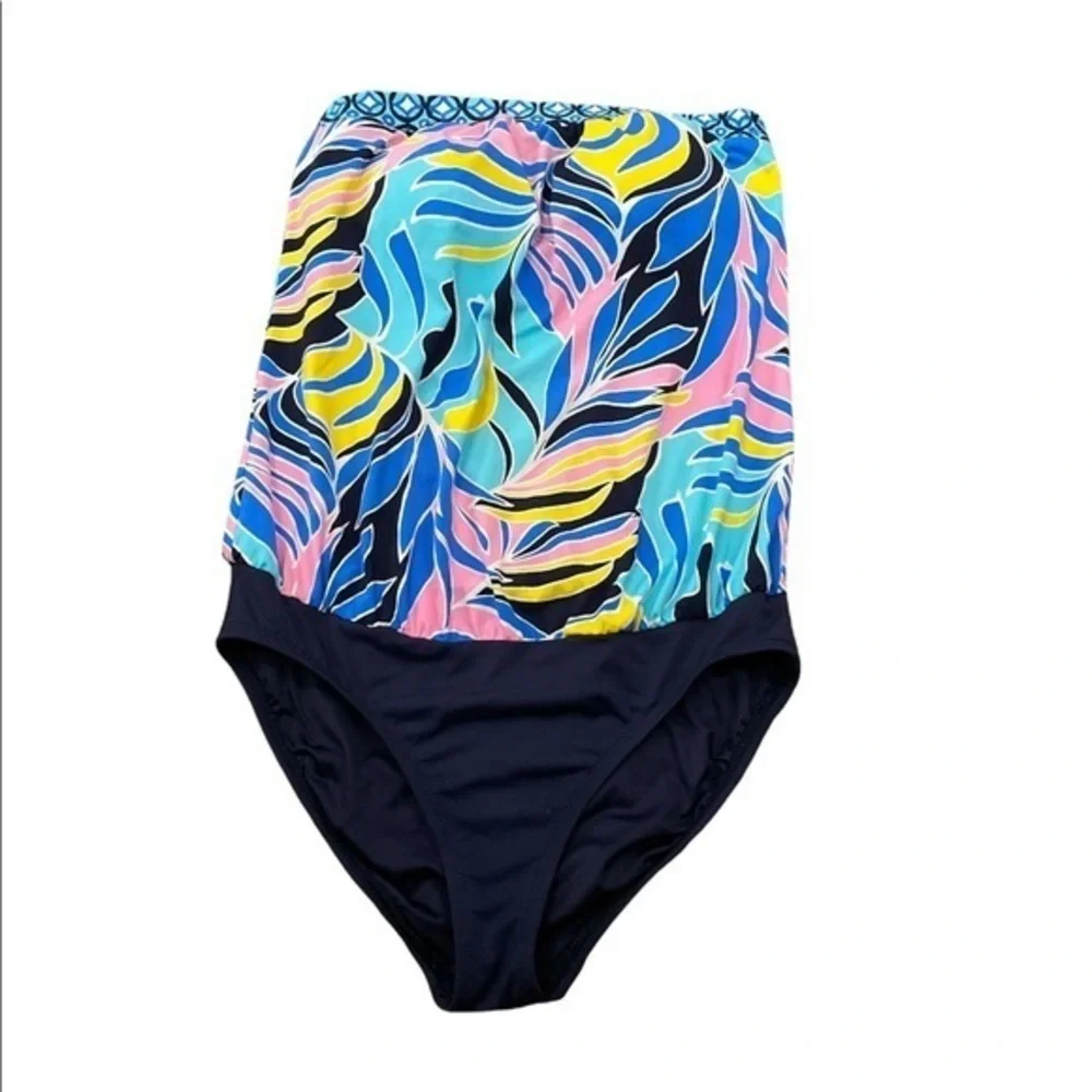 Anne Cole Women’s Bathing‎ Suit One Piece Tankini Top Swimsuit Sz 6 Multicolor